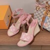 Louis Vuitton Pink Maia Wedge Sandals