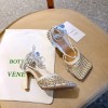 Bottega Veneta Embellished Ankle Strap White Heel