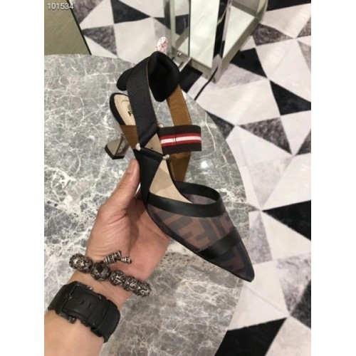 Fendi Slingback Colibri Brown Heels