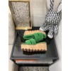 Hermes Oran green heeled sandals