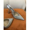 JIMMY CHOO Silver Saeda 100 Hotfix Heels