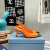 Prada orange slingback 70mm heels