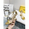 Fendi gold leather heels