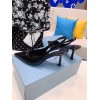 Prada black leather slingback heel 7.5cm