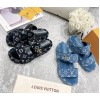 Louis Vuitton Flatforms denim blue/ black