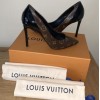 Louis Vuitton monogram and patent CHERIE PUMP heels