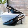 Dior pattern cut black heels