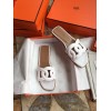 Hermes slippers white 01