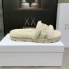 Dior Dway Wool Shearling Fur White Slippers