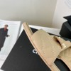 chanel slippers beige