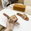 LV slippers Raffia Brown