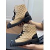 Chanel beige CC boots