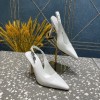 Louis Vuitton slingback white heels