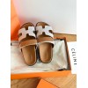 Hermes Chypre white/ brown sandal