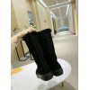 Louis Vuitton fur black high boots