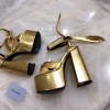 YSL Gold Paige Platform Heels