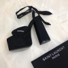 YSL Black Suede Paige Platform Heels