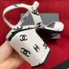 Chanel CC white black heels 8cm