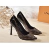 Louis Vuitton monogram and patent CHERIE PUMP heels