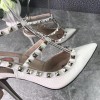 Valentino white - gold rockstud heels 10cm