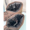 Prada padded nylon brown boot