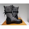 LV black monogram high boots
