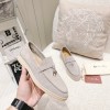 Lora Piana gray suede flats