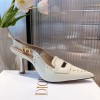 Dior pattern cut white heels