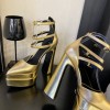 Versace ankle strap pumps gold heel