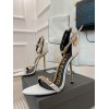 Tom Ford Padlock Chain White patent heels