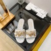 Chanel white gold charms sandals