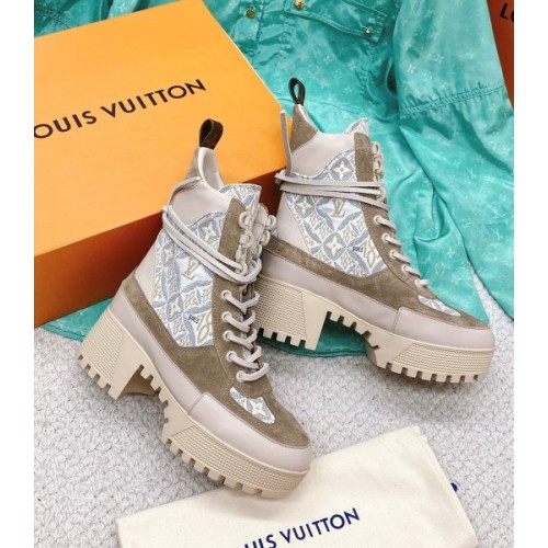 Louis Vuitton gray boots