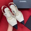 Chanel white flats