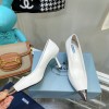 Prada white slingback 70mm heels