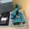 Prada Satin blue crystals heels 135 mm