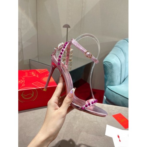 Christian Louboutin So Me 100 Pink Ankle Strap Heel