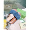 Gucci blue denim flatform slippers