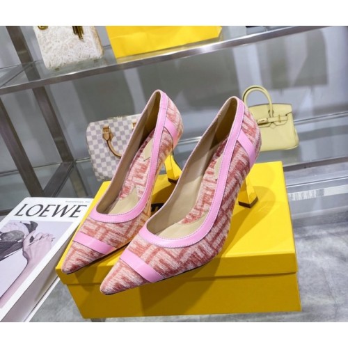 Fendi pink FF heels