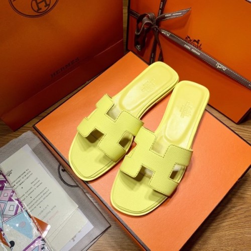 Hermes yellow slippers