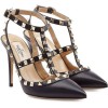 Valentino black grained leather - gold hardware heels