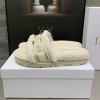 Dior Dway Wool Shearling Fur White Slippers
