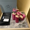 Prada pink satin platform heels