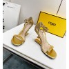 Fendi gold leather heels