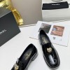 Chanel heart logo patent leather loafer