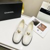 Chanel heart logo lambskin leather loafer