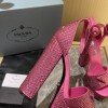Prada Satin pink crystals heels 135 mm