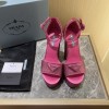 Prada Satin pink crystals heels 135 mm