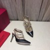 Valentino Black Patent Rockstud high heels 10cm