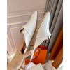 Hermes white flats