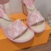 Louis Vuitton Pink Maia Wedge Sandals